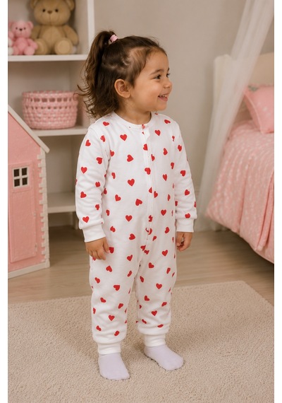 Babyhola Çıkarılabilir Kollu Fermuarlı Uyku Tulumu 1-8 Yaş Pazen 4 Mevsim 2701 Kırmızı