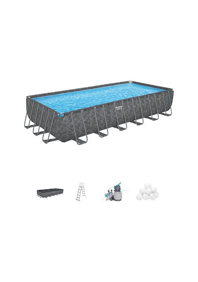 Bestway Apx 365 561kg Dikdörtgen Prefabrik Havuz Seti 7,32 M X 3,66 M X 1,32 M