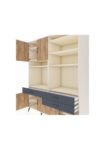 Kronos Gardrop 10 Raflı 3 Çekmeceli 8 Kapaklı 176x59x221 Aytaşı-çam/antrasit Çam/antrasit Kronos Gardrop 10 Raflı 3 Çekmeceli 8 Kapaklı 176x59x221 Aytaşı-çam/antrasit Çam/antrasit