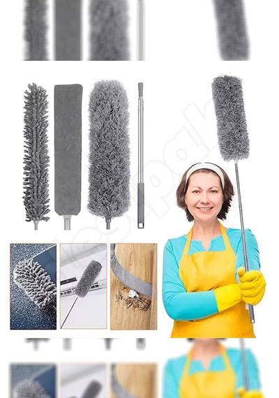 Köşe Bucak Set 3 Başlıklı Uzayabilen Saplı Mikrofiber 3'lü