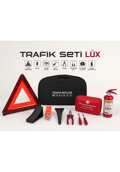 Lüx Trafik Seti Ve İlk Yardım Çantası Lastik Tamir Kiti li