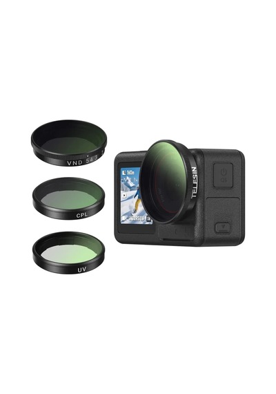 Telesin Osmo Action 5 Pro Filtre Seti Cpl Vnd Uv Action 3 4 Uyumlu Lens Filtresi