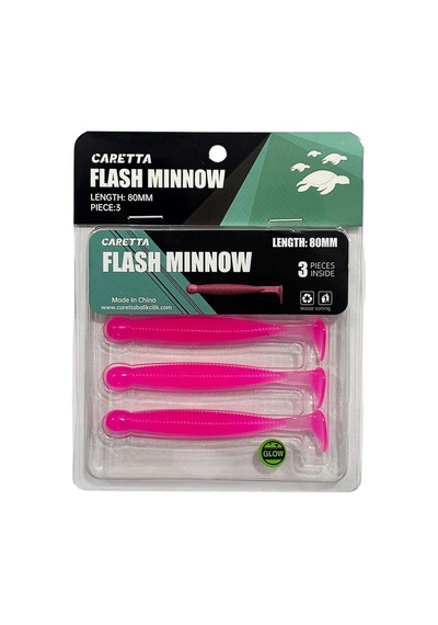 Caretta Flash Minnow 8cm 3.5gr 3 Adet Silikon Yem Pink Glow