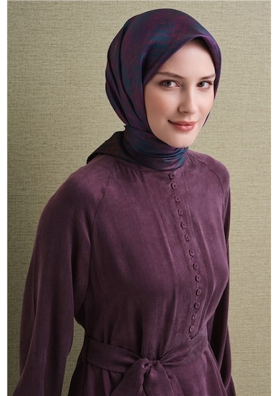 Armine Saf İpek Twill Eşarp 9628d 05 Koyu Mürdüm Mor
