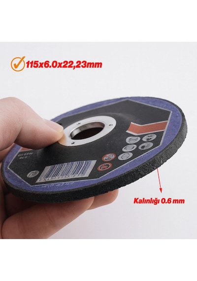 Metal Kesme Taşı 10 Adet 115x6x22mm Taşlama Dayanıklı Yüksek Performanslı Uzun Ömürlü Kesici Disk