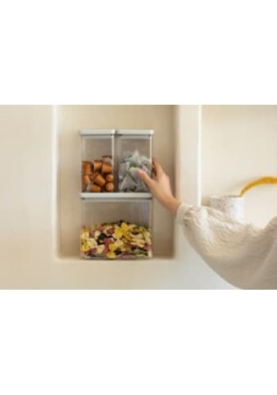 Brabantia Lıght Grey 3lü Plastik Kavanoz Seti 2x1,6l 1x3,5l Elvin Home Concept Gri