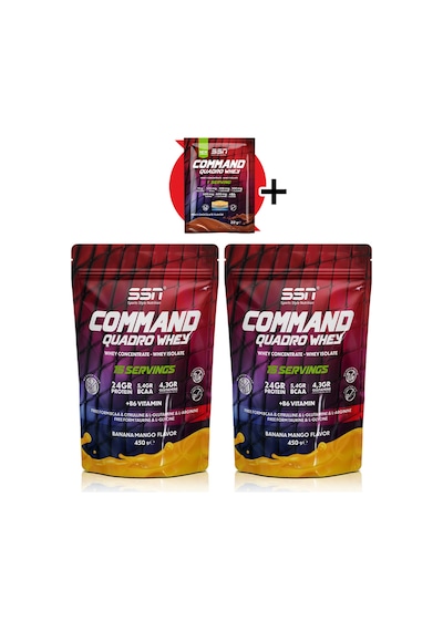 SSN Sports Style Nutrition Command Quadro Whey 900 gr 30 Şase Muz Mangolu (15X2 DOYPACKS) Kombinasyon