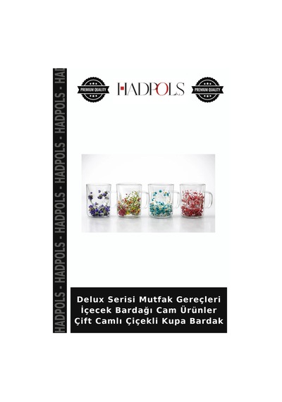 Delux Serisi Mutfak Gereçleri İçecek Bardağı Cam Ürünler Çift Camlı Çiçekli Kupa Bardak Diğer