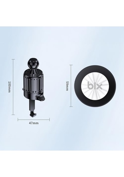 Bix Bxch14 360 Ayarlanabilir Hava Menfezi İçin Metal Kancalı Manyetik Araç İçi Telefon Tutucu Siyah