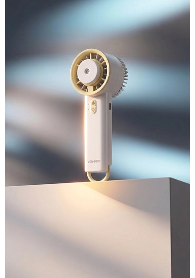 Ven-dens Vd-fan003 800 Mah Usb Şarjlı Mini El Vantilatörü, 3 Kademeli Hız, Taşınabilir Tasarım, Beyaz