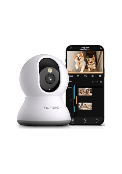 Pet Kamera 2k, 360 Kapalı Güvenlik Kamerası, Telefon Uygulamalı Köpek Kamerası, Ev Güvenliği İç Mekan İçin