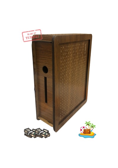 Kumbara Hedef Biriktirme Kumbarası Ahşap Kumbara Parabox 10000 Tl Kumbara