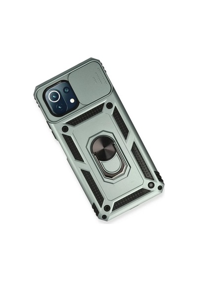 Xiaomi Mi 11 Lite Uyumlu Kılıf Pars Lens Yüzüklü Silikon - Yeşil