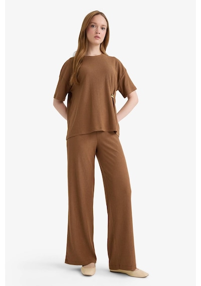 Defacto Straight Fit Bürümcük Pantolon E9890ax25aubn132 Kahve