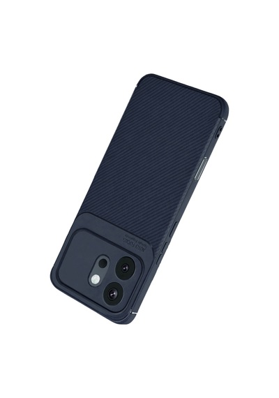 Huawei Honor 600 Kılıf Karbon Silikon Case Lacivert