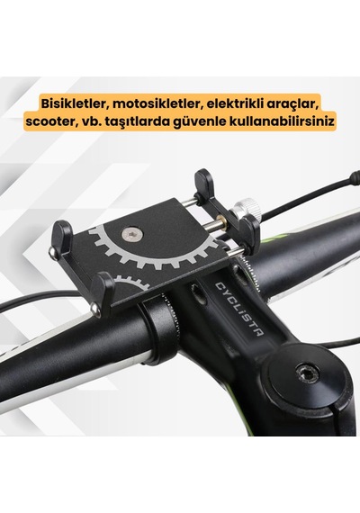 Coofbe Kr01 Pro Alüminyum Vida Sıkıştırmalı Sıkı Tutuş Titremez Motosiklet Bisiklet Telefon Tutucu