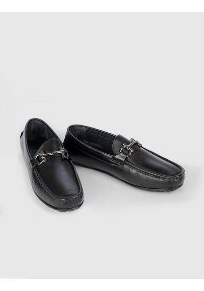 Cabani Hakiki Deri Siyah Erkek Loafer Siyah