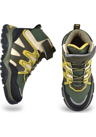 Everest Ortopedik Cırtlı Unisex Çocuk Bot Ayakkabı Çocuk Outdoor Bot Haki