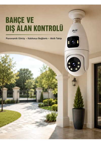 Wi-fi Ampul Kamera Sistemi Gece Görüşlü Çift Lens Mh-hs0206-6473
