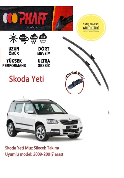 Skoda Yeti Muz Silecek Takımı 2009-2017 Arası Araca Özel Aparat