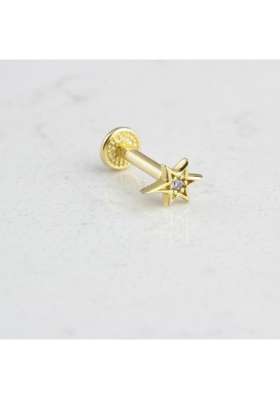 Glorria Altın Kutup Yıldızı Tragus Piercing Çok Renkli