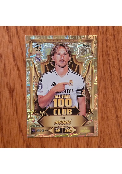 Topps Match Attax 2027 Luka Modric 100 Club Oyun Kartı