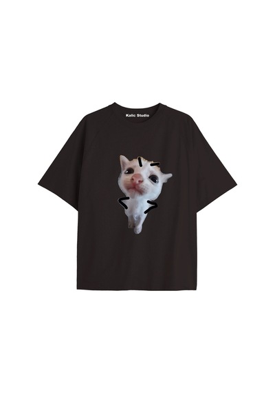 Kalic Studio Y2k Vintage Cats Baskılı Siyah T-shirt Kod 28 Siyah-28
