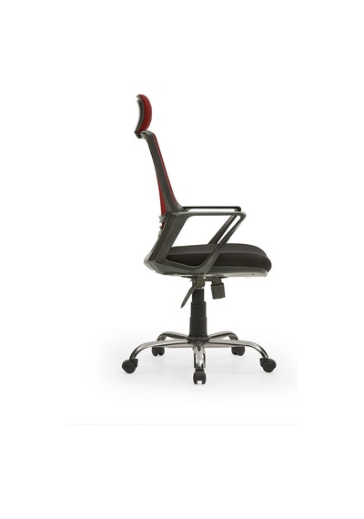 Arya2 Bilgisayar Koltuğu - Ofis - Müdür - Büro - Çalışma Sandalyesi Bordo Siyah Renk Krom Ayaklı Bordo