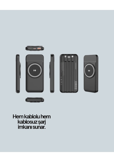 10000mah Kablosuz Ve Hızlı Şarj Destekli Powerbank Taşınabilir Şarj Gücü Diğer