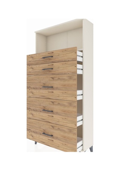 Arges Dolap Tek Raflı 5 Çekmeceli 88x30x182 Aytaşı-çam Aytaşı