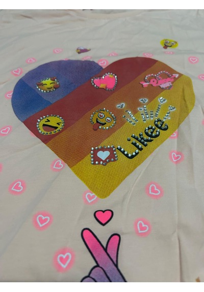 Monili Kız Çoçuk T-shirt Açık Pembe