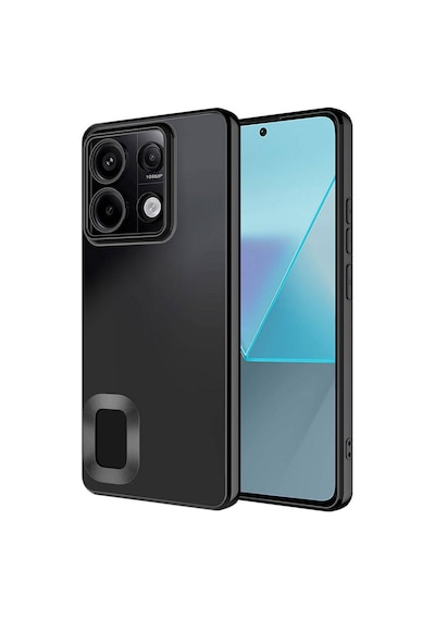 Noktaks Xiaomi Uyumlu Redmi Note 13 4g Kılıf Kamera Korumalı Logo Gösteren Omega Kapak Siyah
