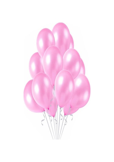 50 Adet Metalik Sedefli Parlak Pembe Balon Doğum Günü Uçan