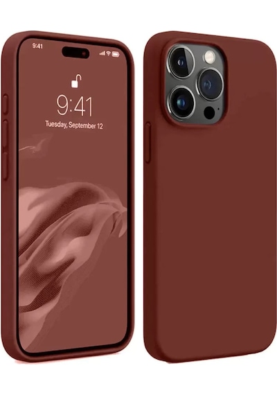 Mey İthalat iPhone Uyumlu 15 Pro Max Kılıf First Silikon - Bordo