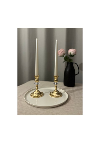 Gold Rengi Swan Crystal 2'li Şamdan&mumluk Seti Altın - 820456713 Altın