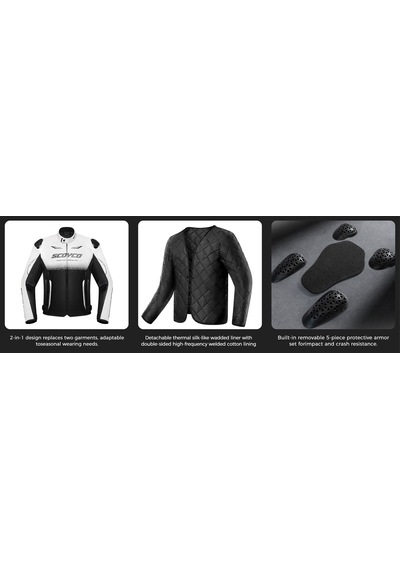 Ebakbak Motosiklet Montu 4 Mevsim Sport Racing Mont Pu Leather Siyah-altın