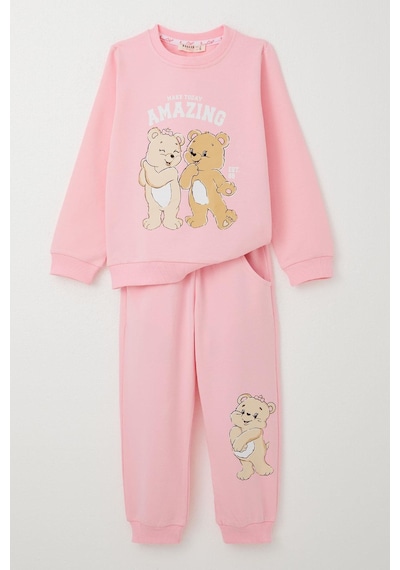 Breeze Kız Çocuk Eşofman Takım Eğlenceli Ayıcıklar Baskılı 1.5-5 Yaş, Pembe Pembe Breeze Kız Çocuk Eşofman Takım Eğlenceli Ayıcıklar Baskılı 1.5-5 Yaş, Pembe Pembe