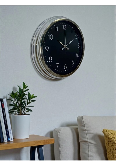 Zentime Dekoratif Ve Şık 40 Cm Krom Metal Duvar Saati Çok Renkli