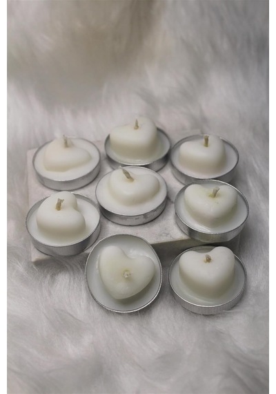 Bottiko%100 Soya Wax Dekoratif Tealight Mum 8'li Beyaz Diğer