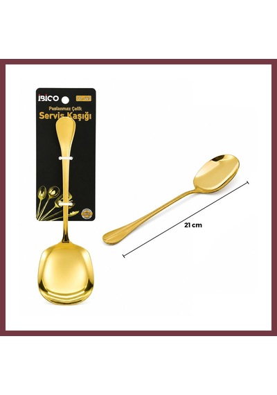 Storeşahin Metal Servis Kaşığı Altın Renk Shn0720