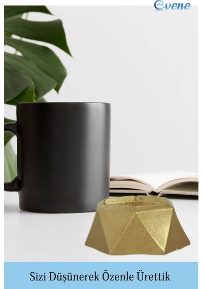 Altın Mumluk Şamdan Tealight Mum Uyumlu Poly Küçük 2 Model