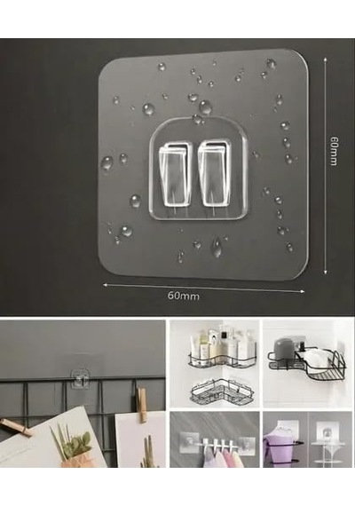 Smartizi 15'li Çiftli Banyo Köşe Rafı Yedek Sticker 60x60mm - 15 Parça Dev Avantaj Paketi Güçlü Kanca Seti