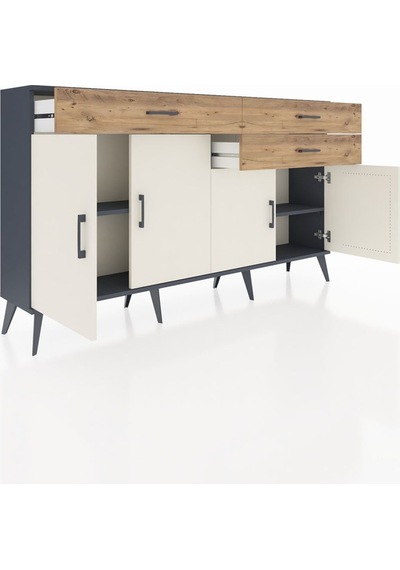 Arges Konsol 2 Raflı 3 Çekmeceli 4 Kapaklı 176x30x99 Antrasit-aytaşı/çam Aytası/atlas Çam - Antrasıt Arges Konsol 2 Raflı 3 Çekmeceli 4 Kapaklı 176x30x99 Antrasit-aytaşı/çam Aytası/atlas Çam - Antrasıt