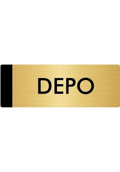Metal Yönlendirme Levhası, Departman Kapı Isimliği Depo 10x20 Cm Altın Renk