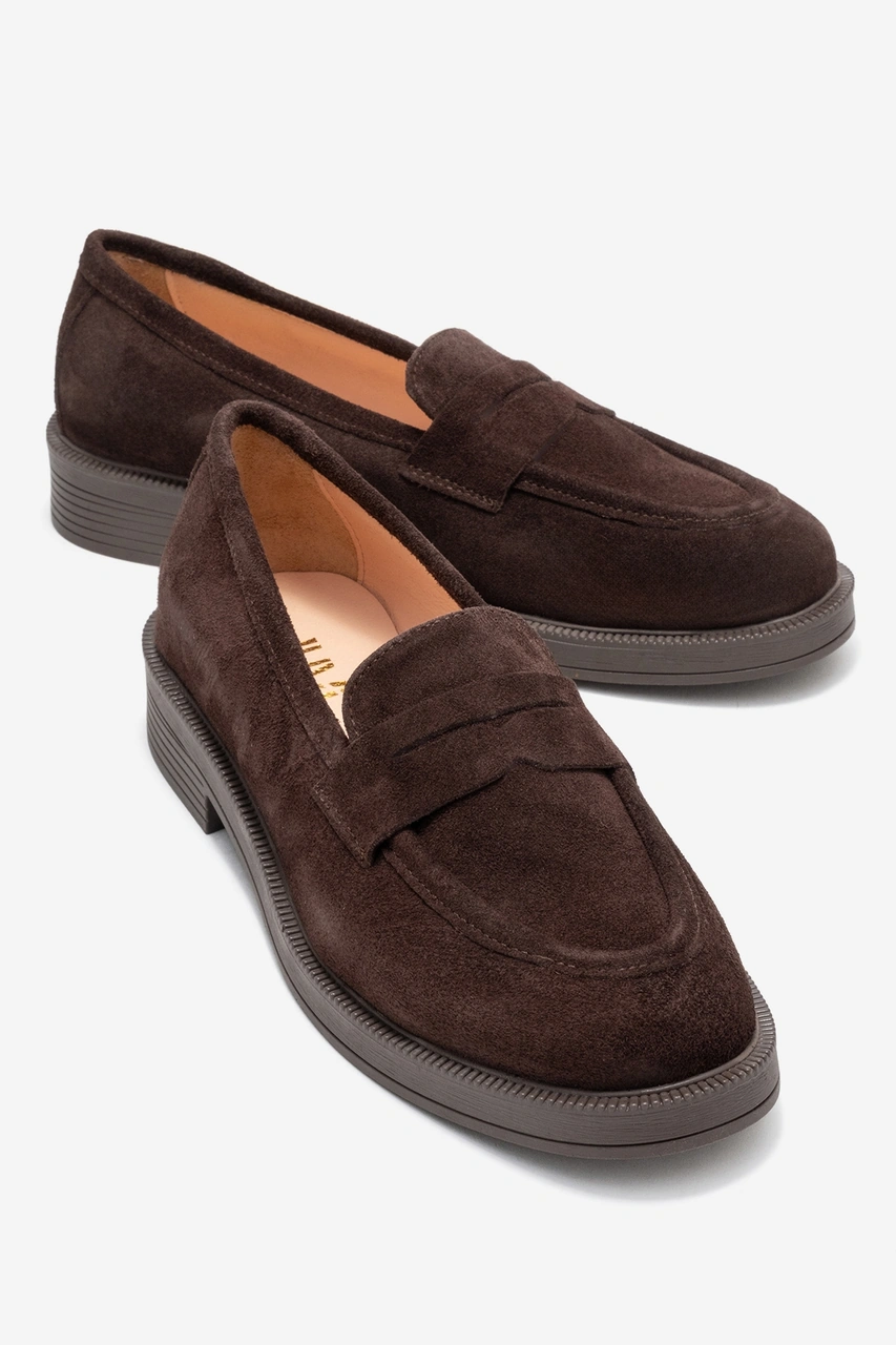 Luvishoes Luvi Shoes Pline Kahverengi Süet Hakiki Deri Kadın Loafer Ayakkabı Kahve Süet