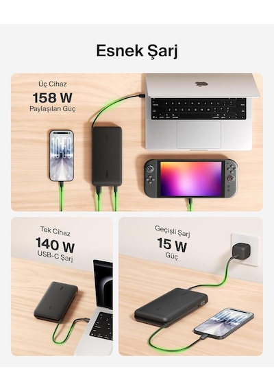 Belkin Ultracharge Pro 25000 Mah Dijital Ekranlı, 1 X Usb-c Bağlantı Noktası + Entegre Kablo, 1 X Usb-a, 158 W Pd, Powerbank Siyah Belkin Ultracharge Pro 25000 Mah Dijital Ekranlı, 1 X Usb-c Bağlantı Noktası + Entegre Kablo, 1 X Usb-a, 158 W Pd, Powerbank Siyah