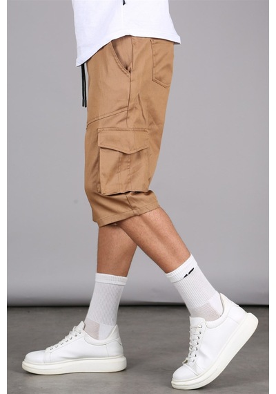 Madmext Camel Basic Kargo Cep Erkek Kapri Şort 5473