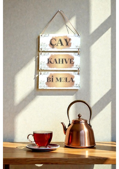Çay Kahve Mola Mdf Ahşap Duvar Tablosu, Cafe, Restoran, Mutfak Dekoratif Süs