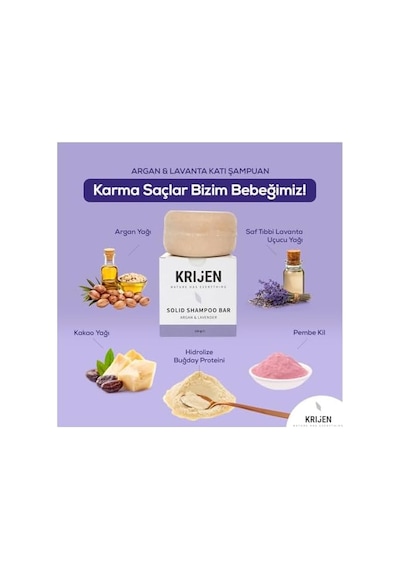 Krijen Argan & Lavanta Katı Şampuan 100gr