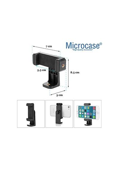 Microcase Tripod - Monopod İçin Ayarlanabilir Telefon Tutucu Başlık - Al2534 Standart